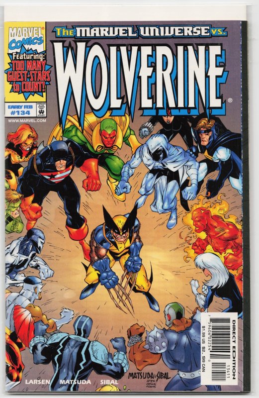 Wolverine #134 (Marvel Comics, 1999), raw, ungraded comic book — front cover