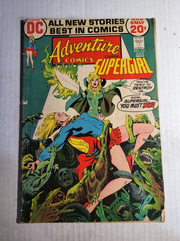 Adventure Comics #421 (DC Comics, 1972), raw, ungraded comic book — front cover