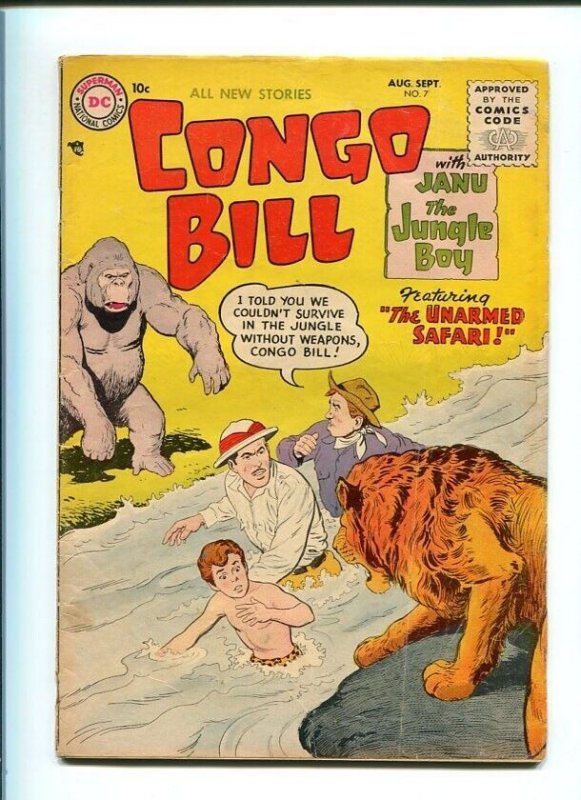 Congo Bill #7 (DC Comics), raw comic book in VG condition — front cover
