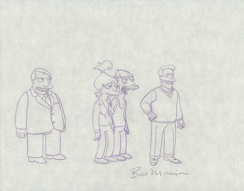 The Simpsons World Title Episode Guide Troy McClure Pencil Art by Bill Morrison, raw, ungraded comic book — front cover