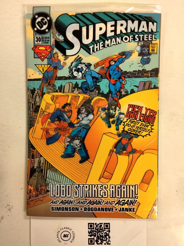 Superman the Man of Steel #30 (DC Comics), raw comic book in VF condition — front cover