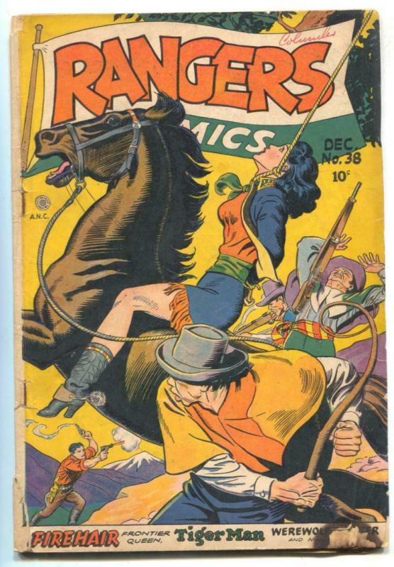 Rangers Comics #38 (Fiction House, 1947), raw comic book in VG condition — front cover