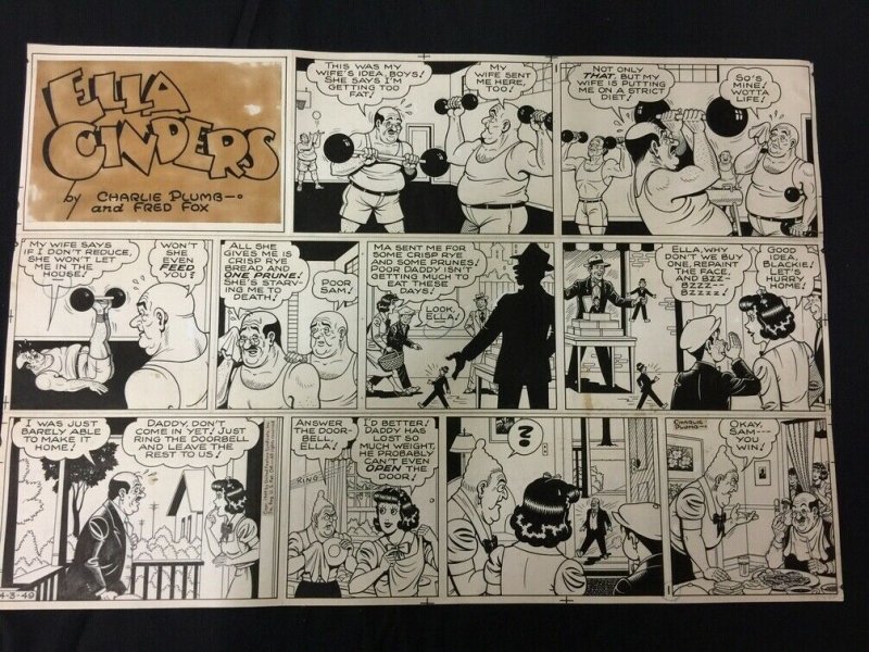 Ella Cinders Sunday Newspaper Original Comic Strip Art April #3 (1949), raw, ungraded comic book — front cover