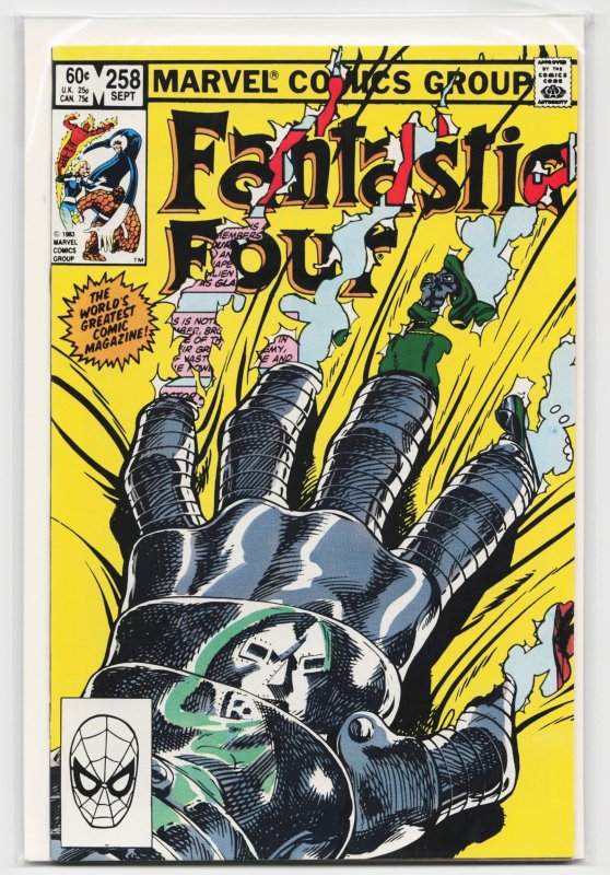 Fantastic Four #258 (Marvel Comics, 1983), raw, ungraded comic book — front cover