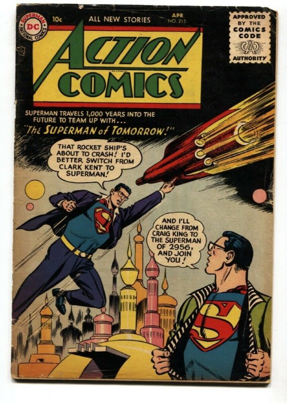 Action Comics #215 (DC Comics, 1956), raw, ungraded comic book — front cover