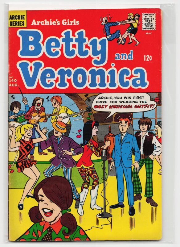 Archie's Girls Betty and Veronica #140 (Archie Comics, 1967), raw, ungraded comic book — front cover