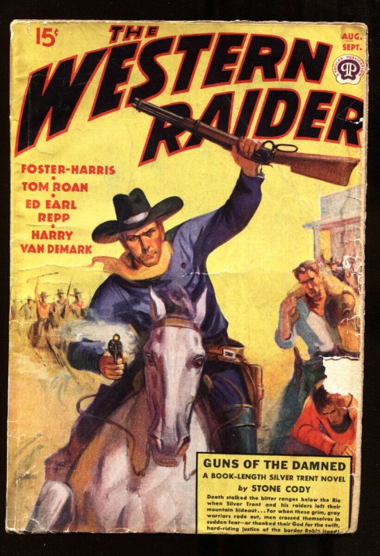 Western Raider--Aug 1938--1st Issue-- 1st Appearance Silver TRENT--Pulp Magazine (1938), raw, ungraded comic book — front cover