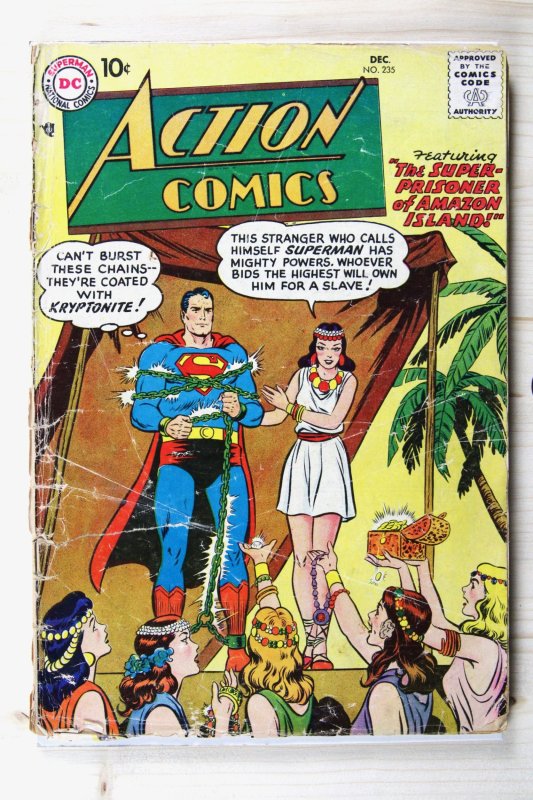 Action Comics #235 (DC Comics, 1957), raw comic book in GD 2.0 condition — front cover