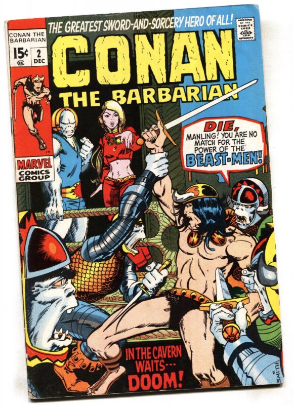 Conan the Barbarian #2 (Marvel Comics, 1970), raw, ungraded comic book — front cover