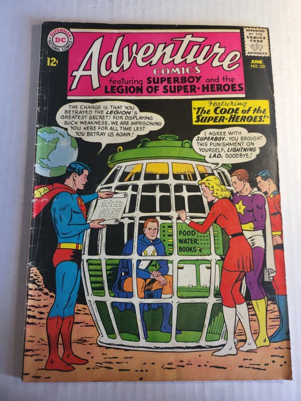 Adventure Comics #321 (DC Comics, 1964), raw, ungraded comic book — front cover