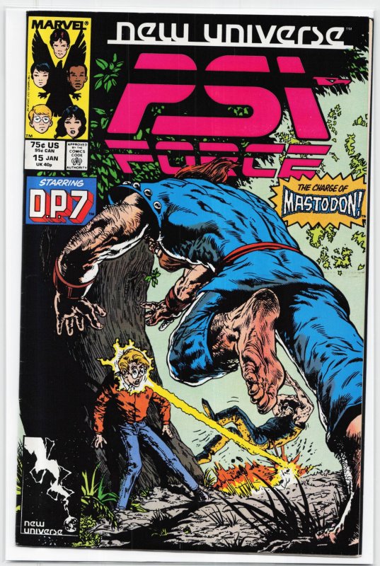 Psi-Force #15 (Marvel Comics, 1988), raw, ungraded comic book — front cover