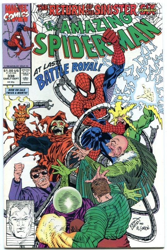 Amazing Spider-Man #338 (Marvel Comics, 1990), raw comic book in NM condition — front cover