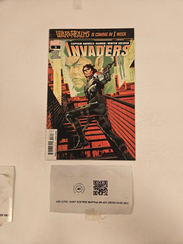 Invaders #3 (Marvel Comics), raw comic book in NM condition — front cover