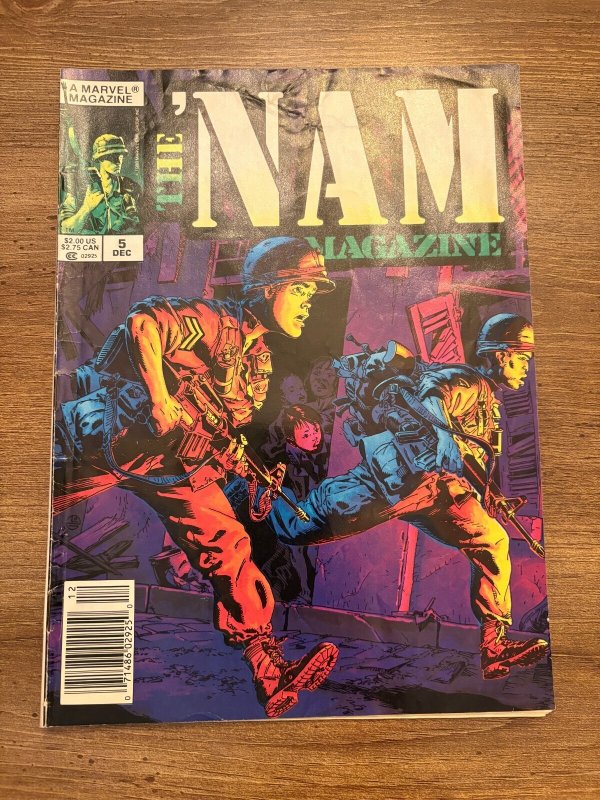 The 'Nam Magazine #5 (Marvel Comics), raw comic book in FN condition — front cover