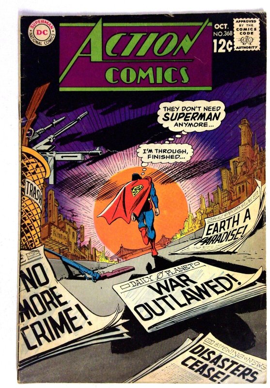 Action Comics #368 (DC Comics, 1968), raw comic book in VG condition — front cover