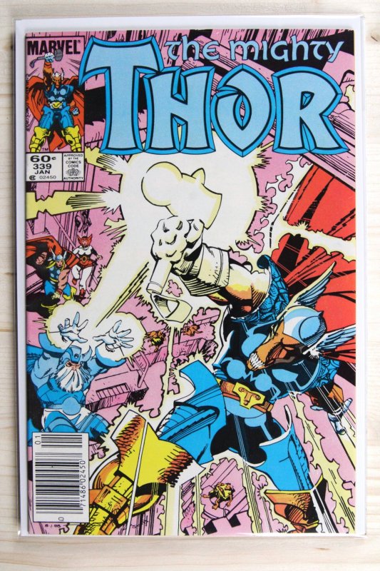 Thor #339 (Marvel Comics, 1984), raw comic book in VF+ 8.5 condition — front cover