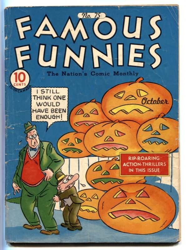 Famous Funnies #75 (Eastern Color Printing, 1940), raw comic book in VG condition — front cover