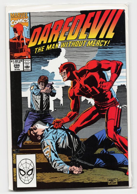 Daredevil #286 (Marvel Comics, 1990), raw, ungraded comic book — front cover