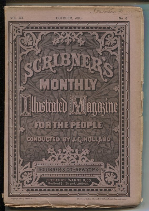 Scribner's Monthly 10/1880-Illustrated Monthly-pulp Format-Early Fiction & Fa..., raw, ungraded comic book — front cover