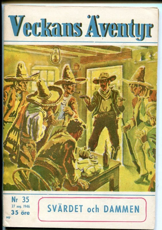 Veckans Aventyr Vol. 7 #35 (1946), raw comic book in VF condition — front cover