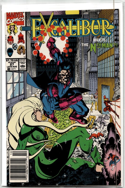 Excalibur #27 (Marvel Comics, 1990), raw, ungraded comic book — front cover