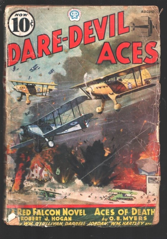 Dare-Devil Aces-Hero Pulp-Red Falcon Story by Robert J. Hogan-Frederick Blakesle, raw, ungraded comic book — front cover