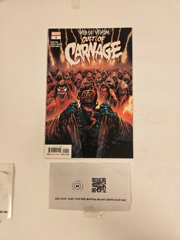 Web of Venom Cult of Carnage #1 (Marvel Comics), raw comic book in NM condition — front cover
