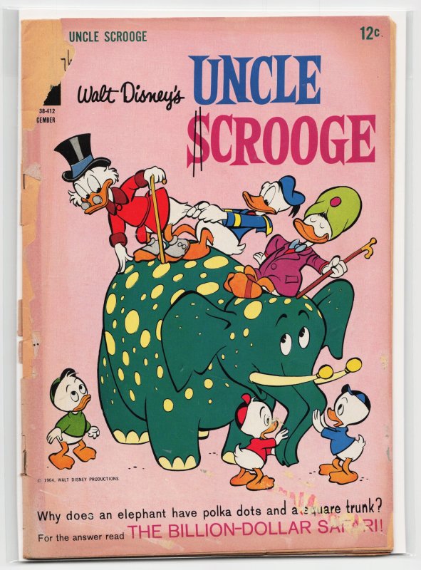 Uncle Scrooge #54 (Gold Key, 1964), raw, ungraded comic book — front cover