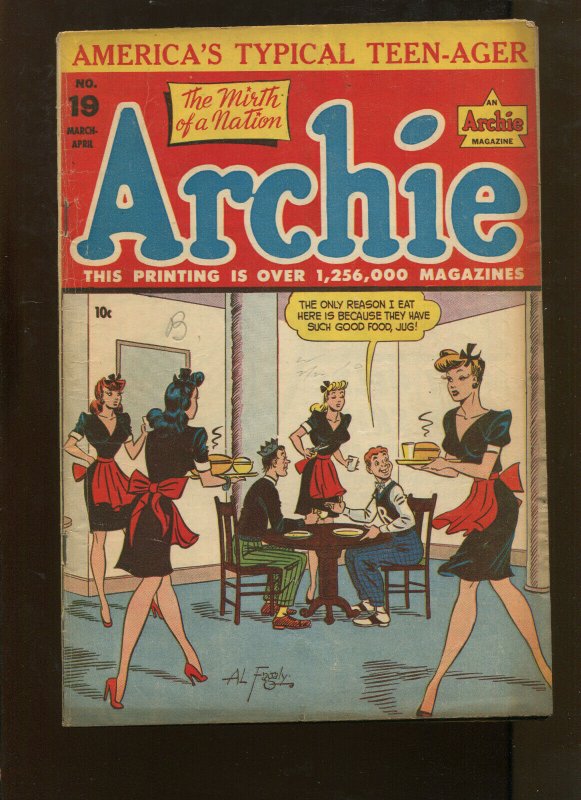 Archie Comics #19 (MLJ Magazines), raw comic book in 4.5 condition — front cover