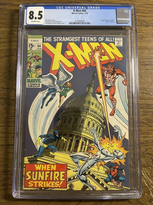X-Men #64 (Marvel Comics, 1997), CGC 8.5 graded comic book, Universal Blue label — front cover in its holder