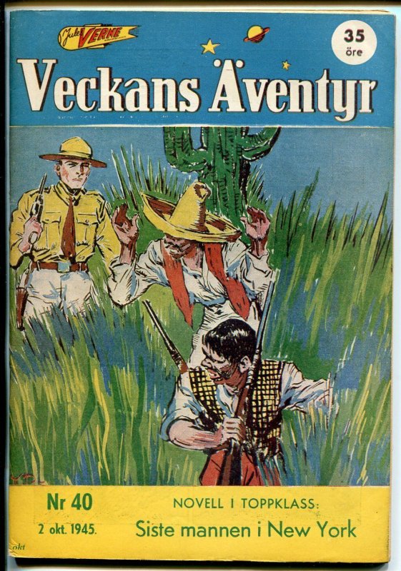Jules Verne Veckans Aventyr Vol.6 #40 (1945), raw comic book in VF condition — front cover