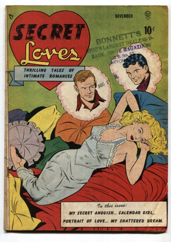 Secret Loves #1, raw, ungraded comic book — front cover