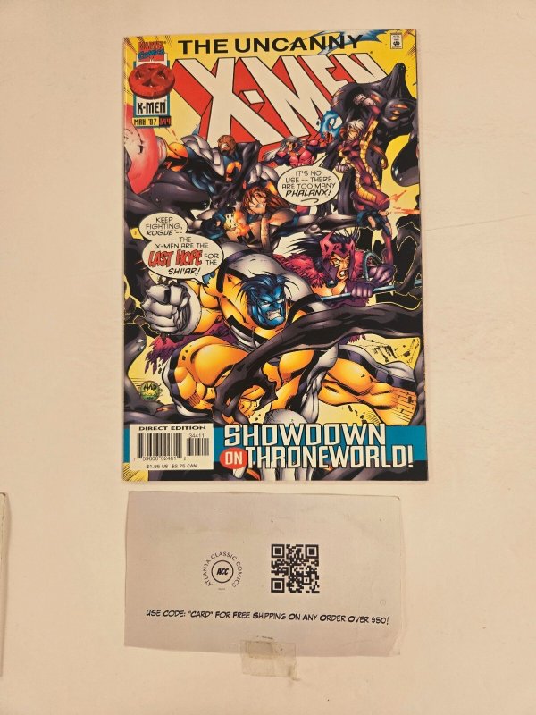 Uncanny X-Men #344 (Marvel Comics, 1997), raw comic book in NM condition — front cover