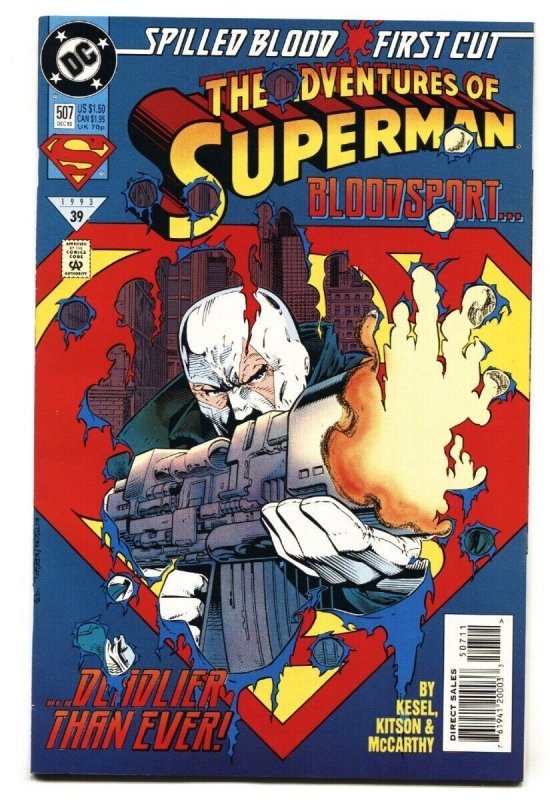 Adventures of Superman #507 (DC Comics, 1993), raw comic book in VF/NM condition — front cover