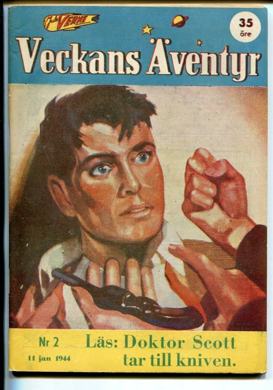 Jules Verne Veckans Aventyr Vol 5 #2 (1944), raw comic book in VF condition — front cover