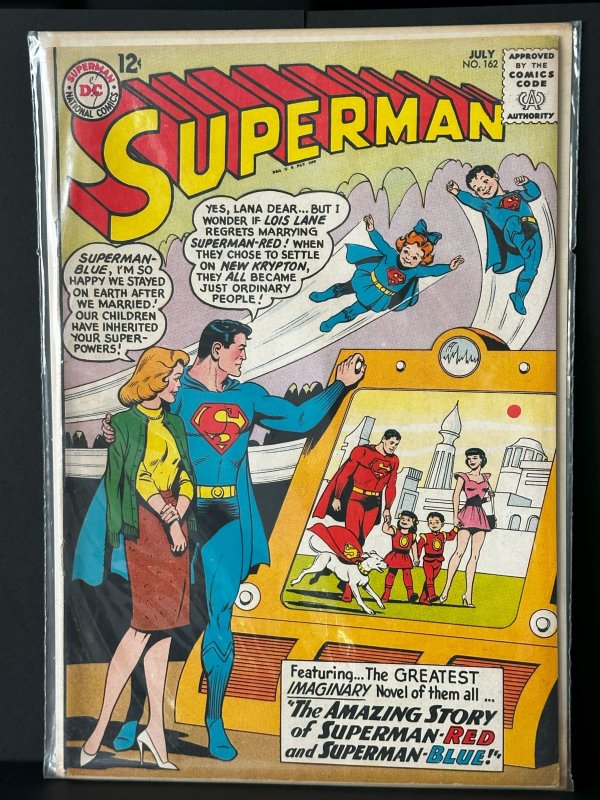 Superman #162 (DC Comics, 1963), raw, ungraded comic book — front cover