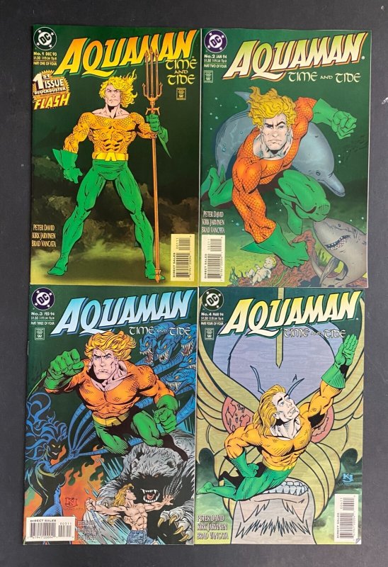 Aquaman: Time and Tide (1993) #'s 1 2 3 4 Complete VF- (7.5) Set Peter David (1993), raw comic book in VF- 7.5 condition — front cover