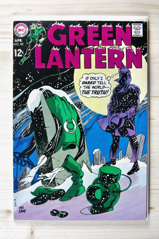 Green Lantern #68 (DC Comics, 1969), raw comic book in FN 6.0 condition — front cover