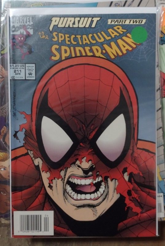 Spectacular Spider-Man #211 (Marvel Comics, 1994), raw, ungraded comic book — front cover