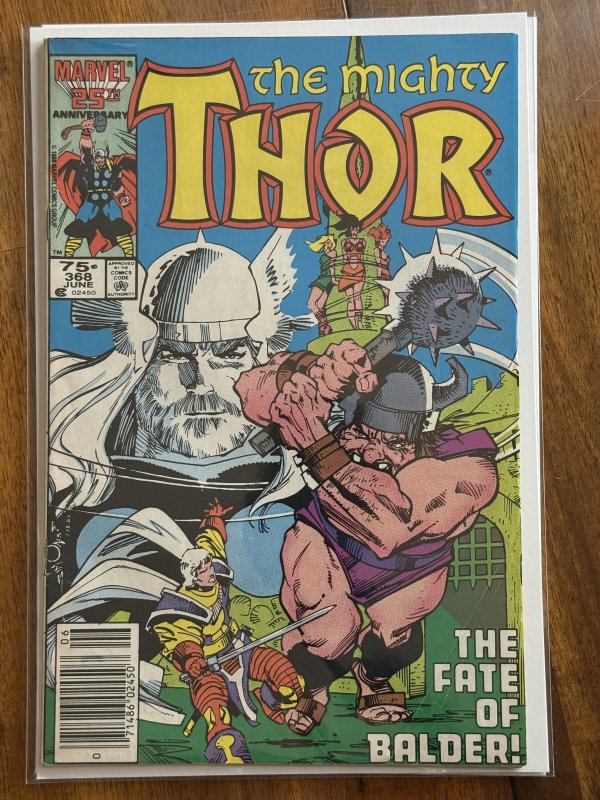 The Mighty Thor #368 (Marvel Comics, 1986), raw comic book in FN 6.0 condition — front cover