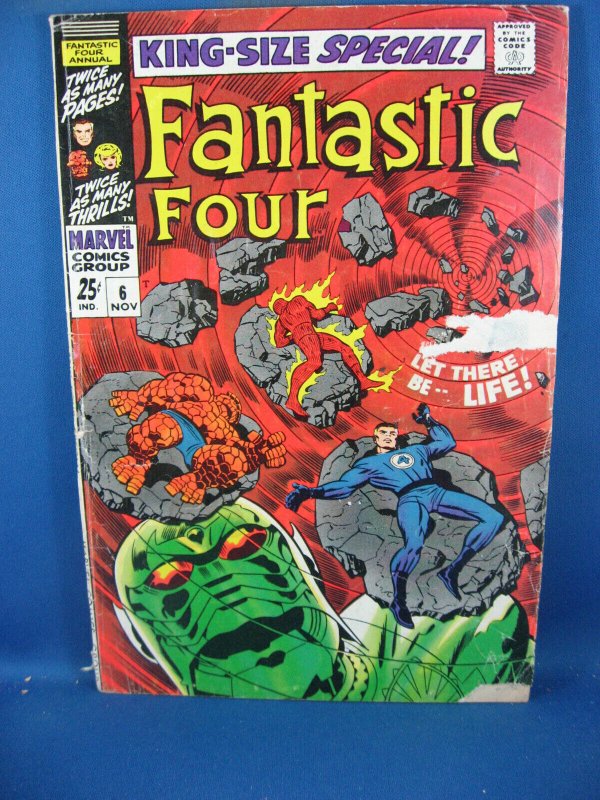 Fantastic Four King Size Special #6 (Marvel Comics, 1968), raw comic book in VG condition — front cover