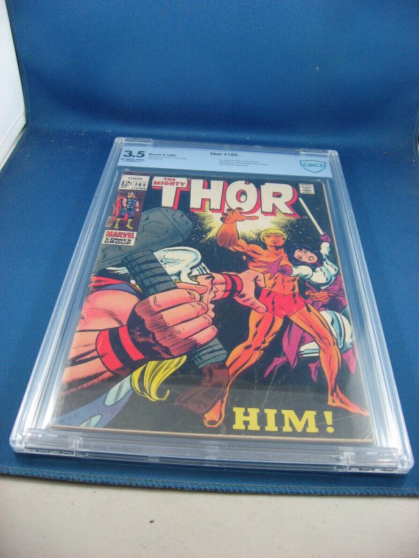 Thor #165 (Marvel Comics, 1969), CBCS 3.5 graded comic book, Universal Blue label — front cover in its holder