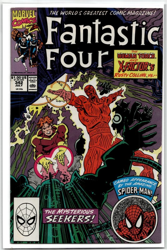 Fantastic Four #342 (Marvel Comics, 1990), raw, ungraded comic book — front cover
