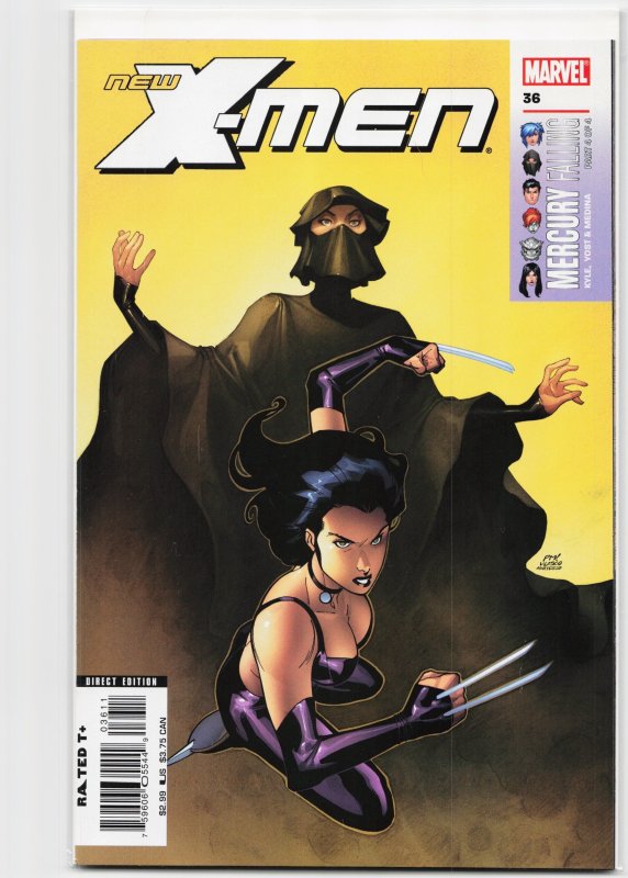 New X-Men #36 (Marvel Comics, 2007), raw, ungraded comic book — front cover