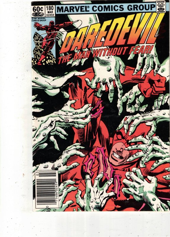 Daredevil #180 (Marvel Comics, 1982), raw comic book in NM- condition — front cover