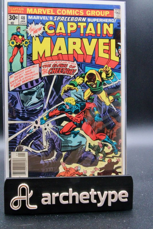 Captain Marvel #48 (Marvel Comics, 1977), raw, ungraded comic book — front cover