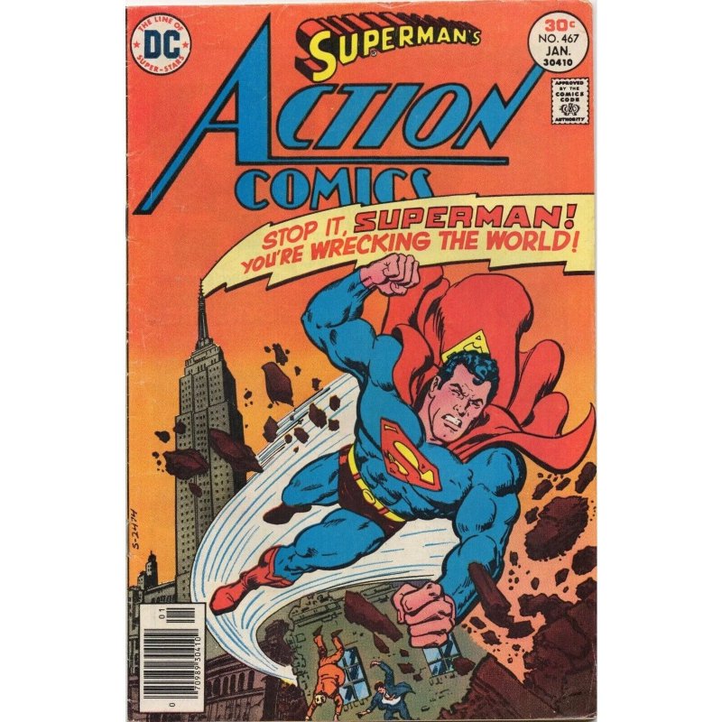 Action Comics Issue #467 (DC Comics, 1977), raw comic book in VG/FN 5.0 condition — front cover