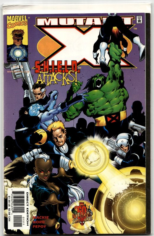 Mutant X #15 (1999), raw, ungraded comic book — front cover