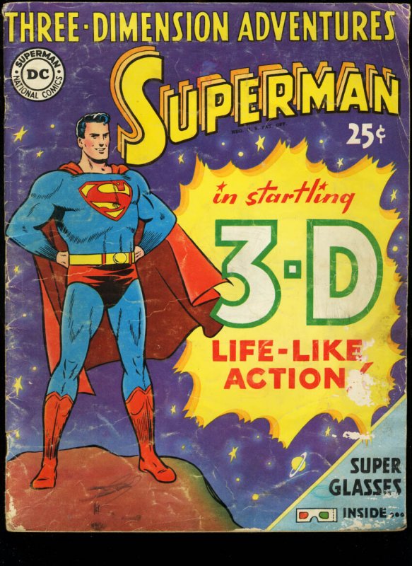 Superman 1953-3-D Comic-Rare-Dc-Large Size G- (DC Comics, 1953), raw, ungraded comic book — front cover