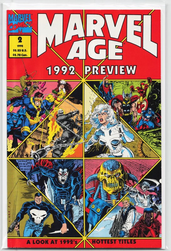 Marvel Age Preview #2 (Marvel Comics, 1992), raw, ungraded comic book — front cover